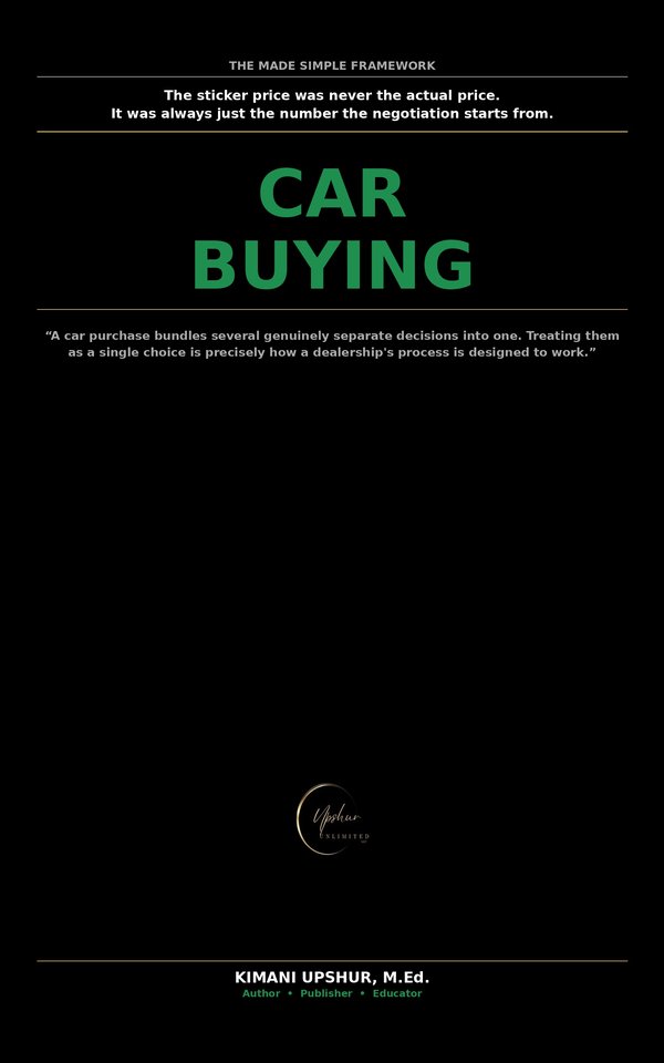 Car Buying Made Simple book cover by Kimani Upshur, M.Ed.