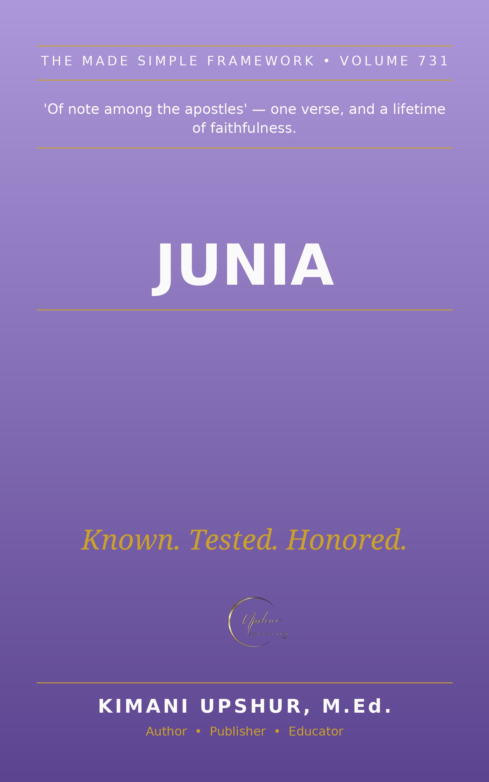 Junia Made Simple book cover by Kimani Upshur, M.Ed.