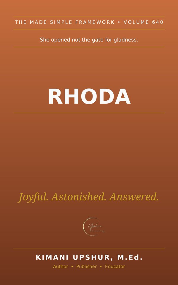 Rhoda Made Simple book cover by Kimani Upshur, M.Ed.
