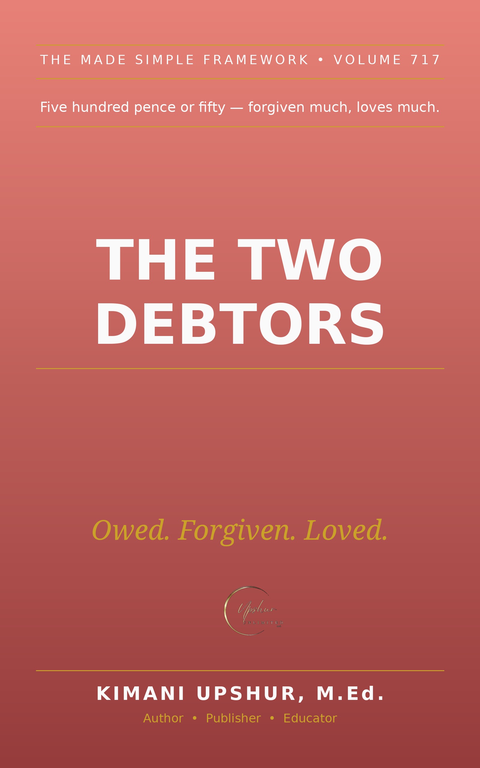 The Two Debtors Made Simple book cover by Kimani Upshur, M.Ed.